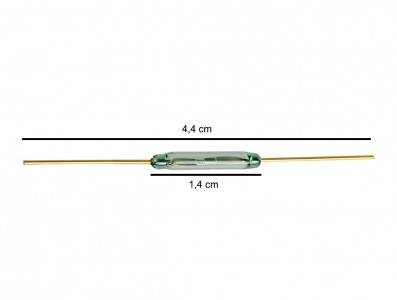 Reed Switch - Ampola Reed Dourada 14x2mm  - Imagem 2