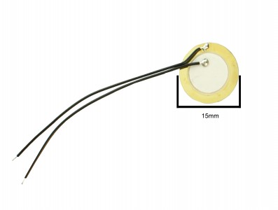 Transdutor Piezoelétrico / Pastilha 15mm com Terminais já Soldados - Kit com 5 unidades - Imagem 2