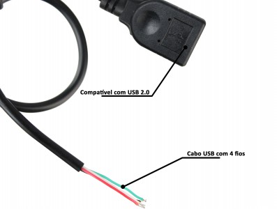 Cabo USB Fêmea Com 4 Fios DIY - Imagem 3