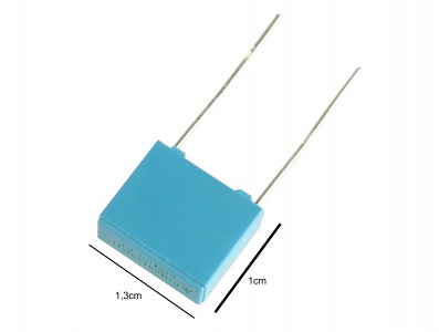 Capacitor de Poliester 100nF 400V (104/100K/0,1uF) - Imagem 2