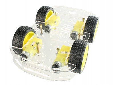 Carrinho Robô 4WD 200RPM para Arduino em Acrílico 2,5mm - Kit Chassi - Imagem 1