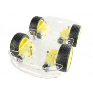 Carrinho Robô 4WD 200RPM para Arduino em Acrílico 2,5mm - Kit Chassi