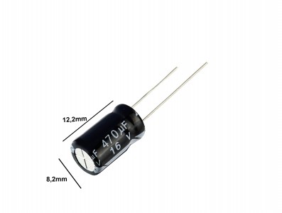 Capacitor Eletrolítico 470uF 16V para Projetos - Imagem 2