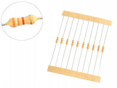 Resistor 3K3 1/4W - Kit com 10 unidades - Imagem 1