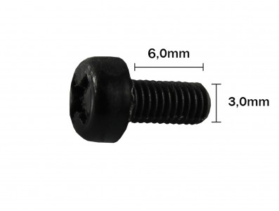 Parafuso Plástico em Nylon M3 x 6mm Phillips (Preto) - Kit com 10 unidades - Imagem 3