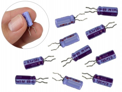 Capacitor Eletrolítico 0,1uF 50V para Projetos - Kit com 10 unidades - Imagem 1