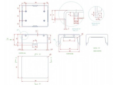 Caixa Patola / Case para Montagem 40 x 72 x 86 mm - PB-201/2 - Imagem 6