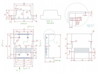 Caixa Patola / Case para Montagem 40 x 72 x 86 mm - PB-201/2 - Imagem 7