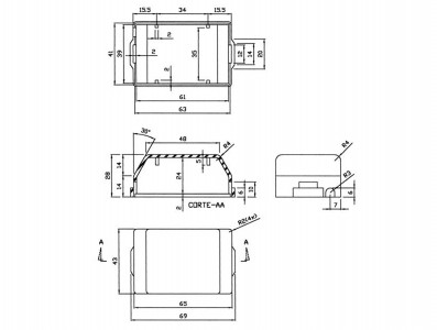 Caixa Patola / Case para Montagem 28 x 44 x 65 mm - PB-065 - Imagem 5