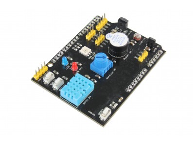 Shield Arduino Multifunções K596 com DHT11, LM35, Receptor IR, LDR, LEDs, Buzzer e Outros - Imagem 1