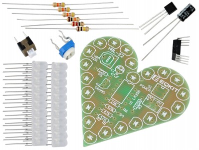 Kit Coração de Led Pulsante DIY 4V-6V para Aprendizagem Eletrônica HBL22 - Vermelho - Imagem 2