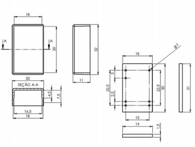 Caixa Patola / Case para Montagem 11 x 20 x 32 mm - PB-029 - Imagem 5