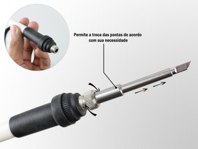 Ferro de Solda para Estação de Solda DIY T12 - Conector Fêmea 5 Pinos Mini - Imagem 2