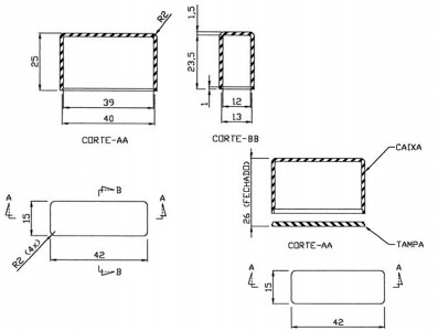 Caixa Patola / Case para Montagem 26 x 15 x 42 mm - PB-025 - Imagem 5