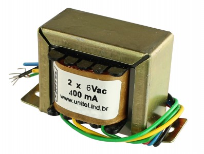 Transformador / Trafo 6V + 6V / 400mA (BIVOLT) - Uso Geral - Imagem 1