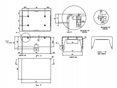 Caixa Patola / Case para Montagem 46 x 87 x 98 mm - PB-203/2 - Imagem 5