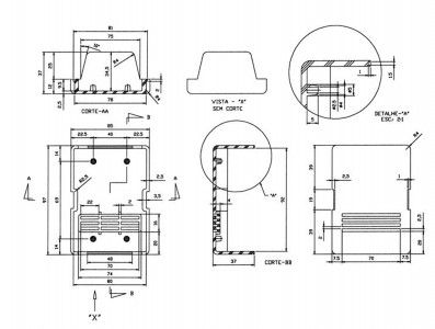 Caixa Patola / Case para Montagem 46 x 87 x 98 mm - PB-203/2 - Imagem 6