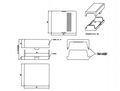 Caixa Patola / Case para Montagem 46 x 87 x 98 mm - PB-203/2 - Imagem 7