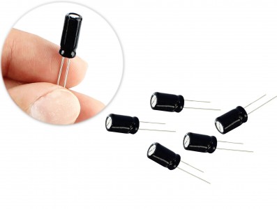 Capacitor Eletrolítico 1uF 400V para Projetos - Kit com 05 unidades - Imagem 1