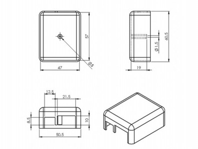 Caixa Patola / Case para Montagem 27 x 51 x 61 mm - PB-062 - Imagem 6