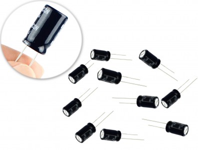 Capacitor Eletrolítico 22uF 25V para Projetos - Kit com 10 unidades - Imagem 1