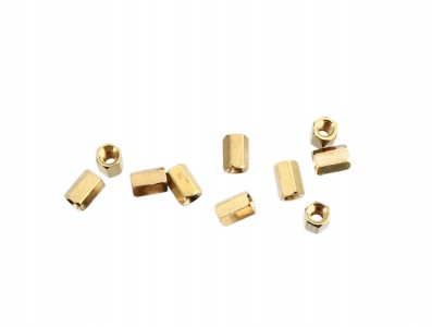 Espaçador Metálico Sextavado de Bronze M3 x 7mm PCB - Fêmea - Kit com 10 unidades - Imagem 1