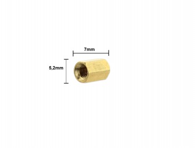 Espaçador Metálico Sextavado de Bronze M3 x 7mm PCB - Fêmea - Kit com 10 unidades - Imagem 3