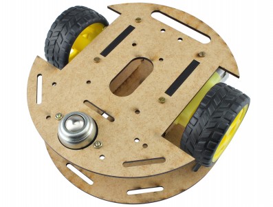 Carrinho Arduino Redondo / Carro Robô 2WD MDF 3mm - Kit Chassi Usinainfo - Imagem 3