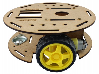 Carrinho Arduino Redondo / Carro Robô 2WD MDF 3mm - Kit Chassi Usinainfo - Imagem 5