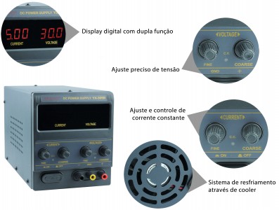 Fonte de alimentação digital regulável 30V 5A - PS 305D Bivolt 110/220V - Imagem 4