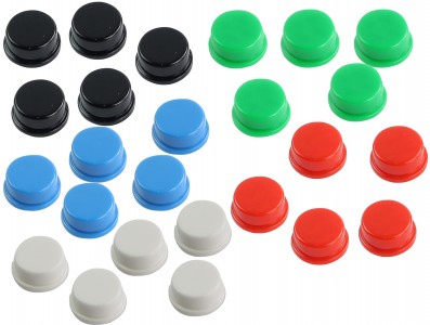 Kit Push Button 12x12 com Capas Coloridas 25 Unidades - Imagem 2