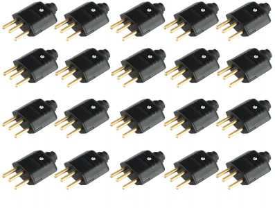 Tomada Macho 3 Pinos 10A 250V - Kit com 20 Unidades - Imagem 1