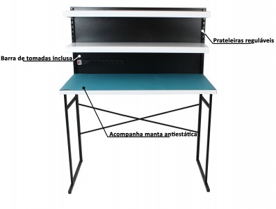 Bancada de Trabalho para Eletrônica com Barra de Tomadas + Manta Antiestática e Cabo de Aterramento - FB1260T - Imagem 5