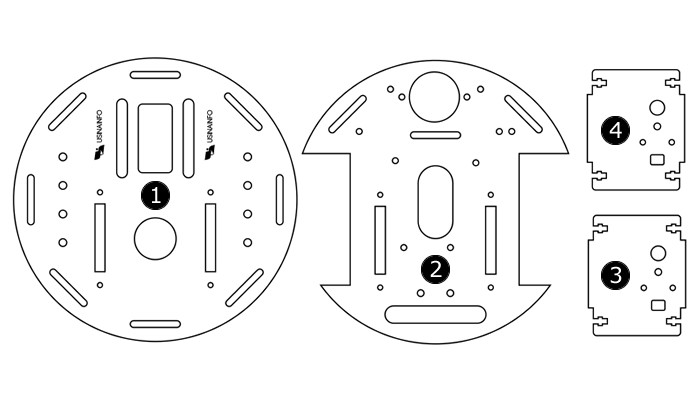 Carrinho Arduino Redondo / Carro Robô 2WD MDF 3mm - Kit Chassi Usinainfo - [1027403]