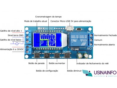 Relé Temporizador Digital XY-LJ02 Ajustável com Display LCD e Micro USB - 7 Modos de Uso - Imagem 5