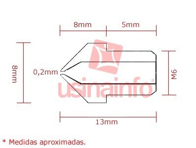 Nozzle Bico Extrusora Impressora 3D 0.2mm - Imagem 5