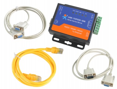 Conversor RS485 / RS232 / RS422 para Ethernet TCP/IP USR-TCP232-306 + Kit de Acessórios - Imagem 2