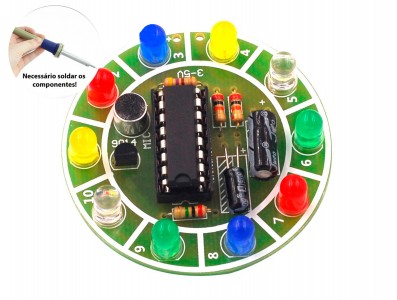 Kit Circuito de Luz giratório ativado por som DIY - Imagem 1