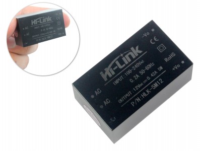 Mini Fonte Hi-Link 12VDC 0.42A 5W HLK-5M12 100-240VAC - Imagem 1