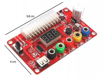 Placa Fonte ATX 20 e 24 Pinos Regulável com Saída 3.3V, 5V, 12V e 1.8V a 10.8VDC + Case - Imagem 3