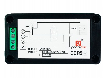 Medidor de Consumo de Energia Wattímetro PZEM-022 6 em 1 80V a 260VAC 100A - Imagem 2