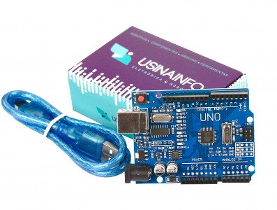 Placa Uno SMD Arduino + Cabo USB - Imagem 2