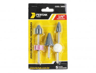 Kit Ponta Montada com 5 Pedras de Desbaste Eixo 1/4 - FT2950 - Imagem 2