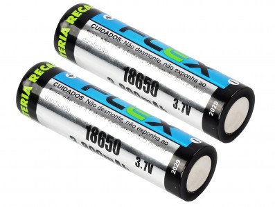 Bateria 18650 Li-Ion Recarregável 3.7V 3800mAh Button-top - Kit com 2 unidades - Imagem 3