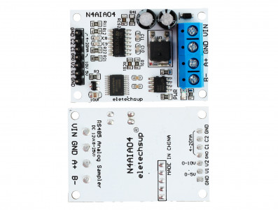 Modulo de aquisição de sinal, dc 12v 4-20ma 0-5v 0-10v, RS485 Modbus rtu para PLC - Imagem 3