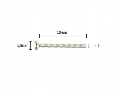 Parafuso M1 x 10mm Metálico - Kit com 10 unidades - Imagem 3