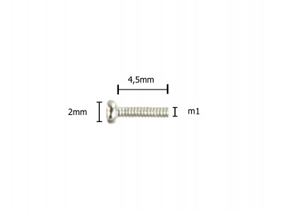 Parafuso M1 x 4,5mm Metálico - Kit com 10 unidades - Imagem 3