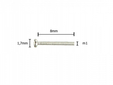 Parafuso M1 x 8mm Metálico - Kit com 10 unidades - Imagem 3