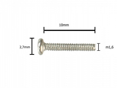 Parafuso M1.6 x 10mm Metálico - Kit com 10 unidades - Imagem 3