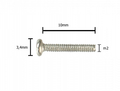 Parafuso M2 x 10mm Metálico - Kit com 10 unidades - Imagem 3